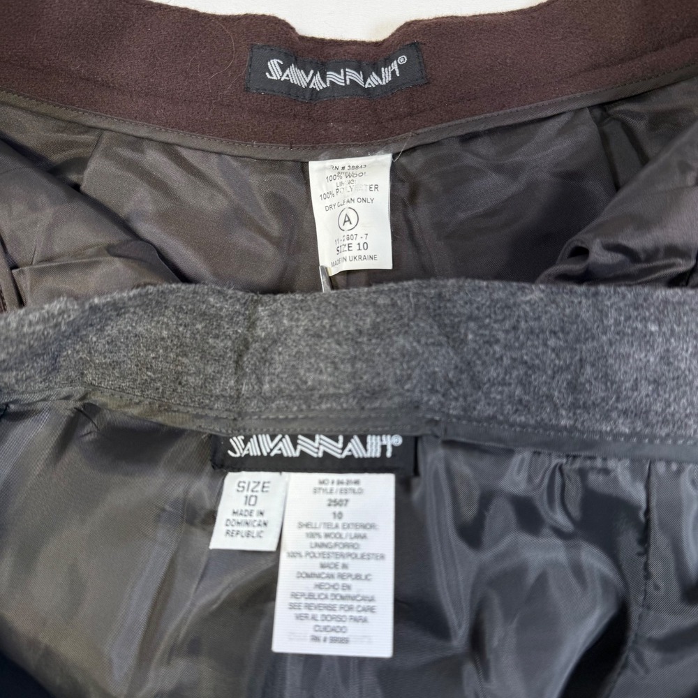 Lot 2 NWOT Vintage Savannah Wool Blend Pants Womens 10 Lined Academia Brown Gray - Picture 6 of 9